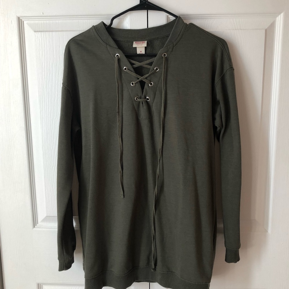 lace up sweatshirt